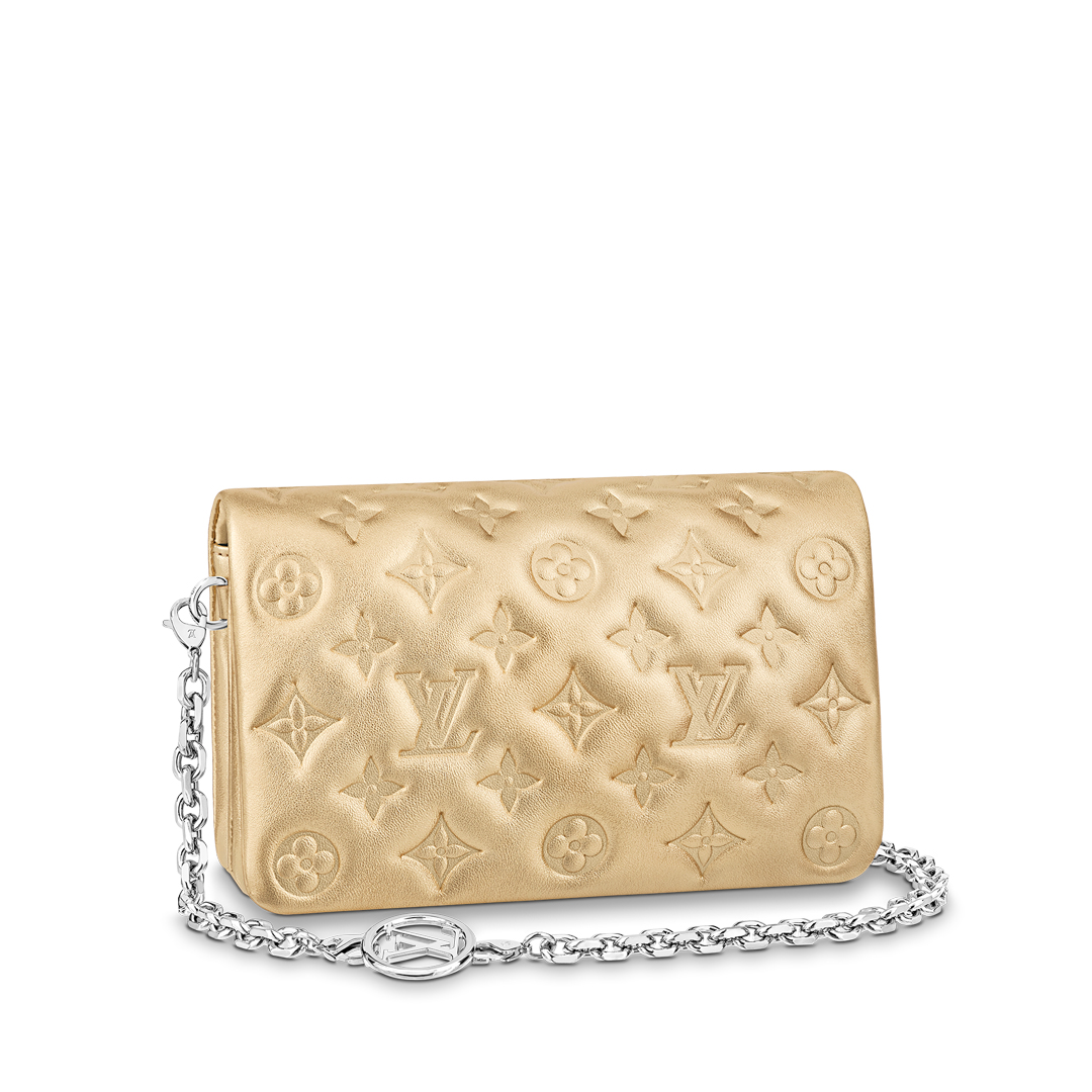 Louis Vuitton POCHETTE COUSSIN Handbag Monogram Embossed M80999 Gold